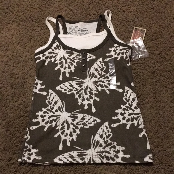 Arizona Jean Company Other - NWTs Arizona Seaweed butterfly print top Sz 10/12